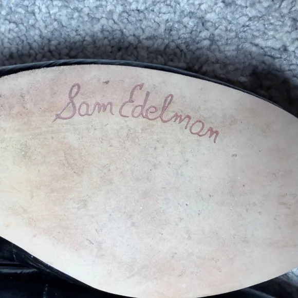 Sam Edelman Felicia Black Patent Leather Ballet Flats Bow Logo Size 11 - Picture 11 of 11